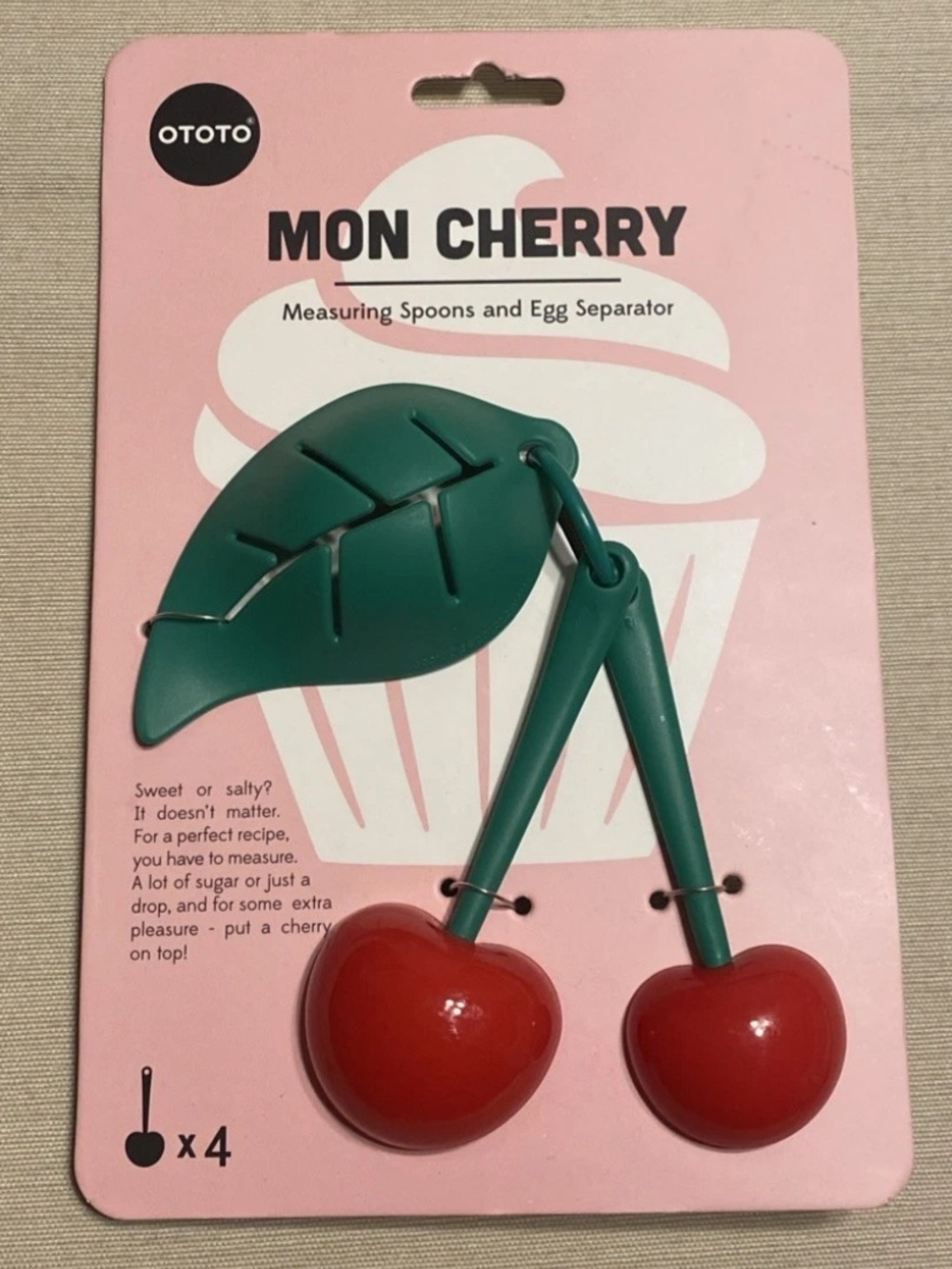 Red Cherry Measuring Spoons and Egg Separator
